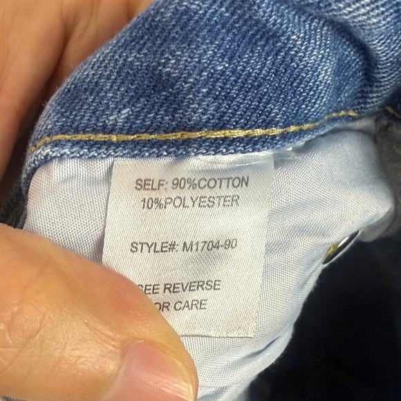 Agolde Blue Pearl Rhinestone Embellished High Rise Distressed Cropped XS Jeans - Picture 9 of 11